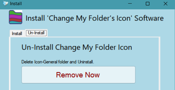 Uninstall Change My folder Icon