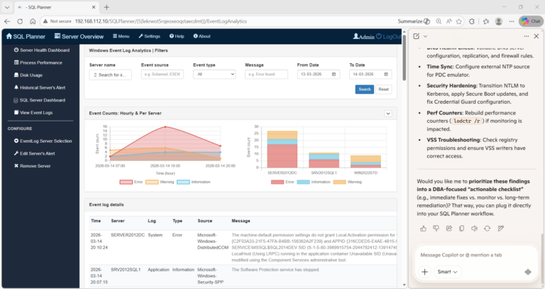 Event Log Monitoring Dashboard